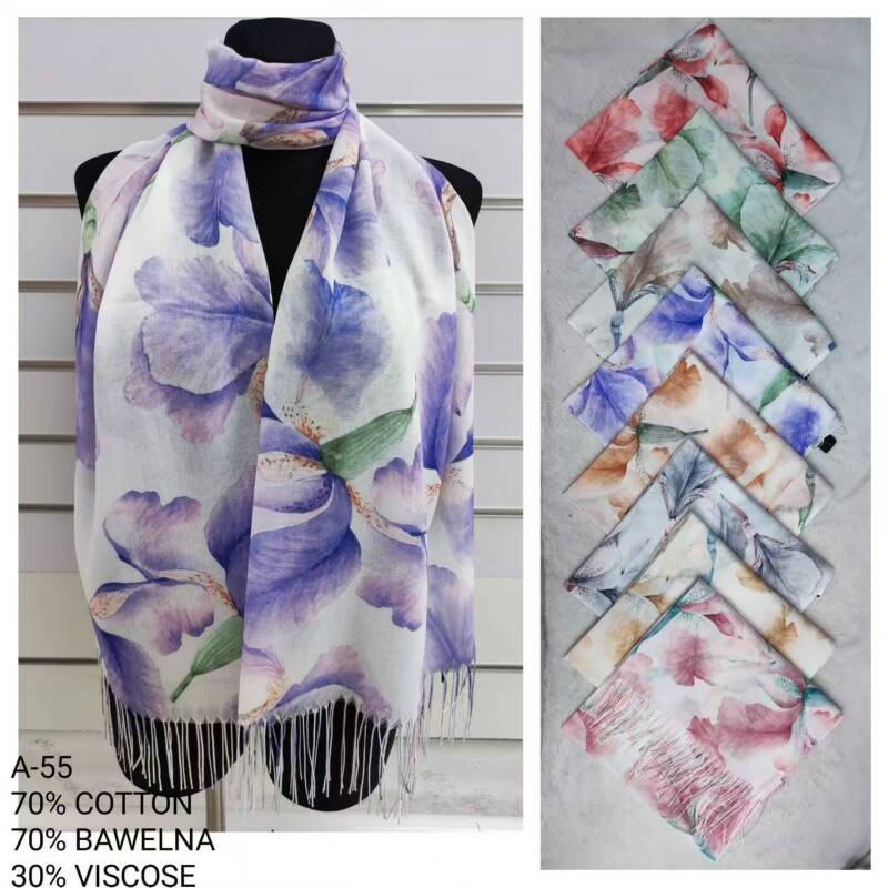 Szaliki damskie Roz Standard, Mix Kolor Paczka 12 szt